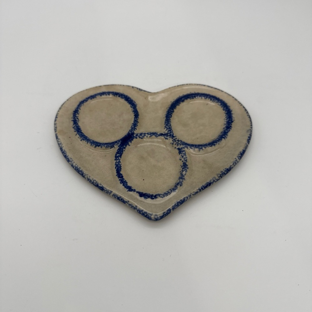 Vintage Ironstone Heart Shape Stoneware Countertop Spoon Rest